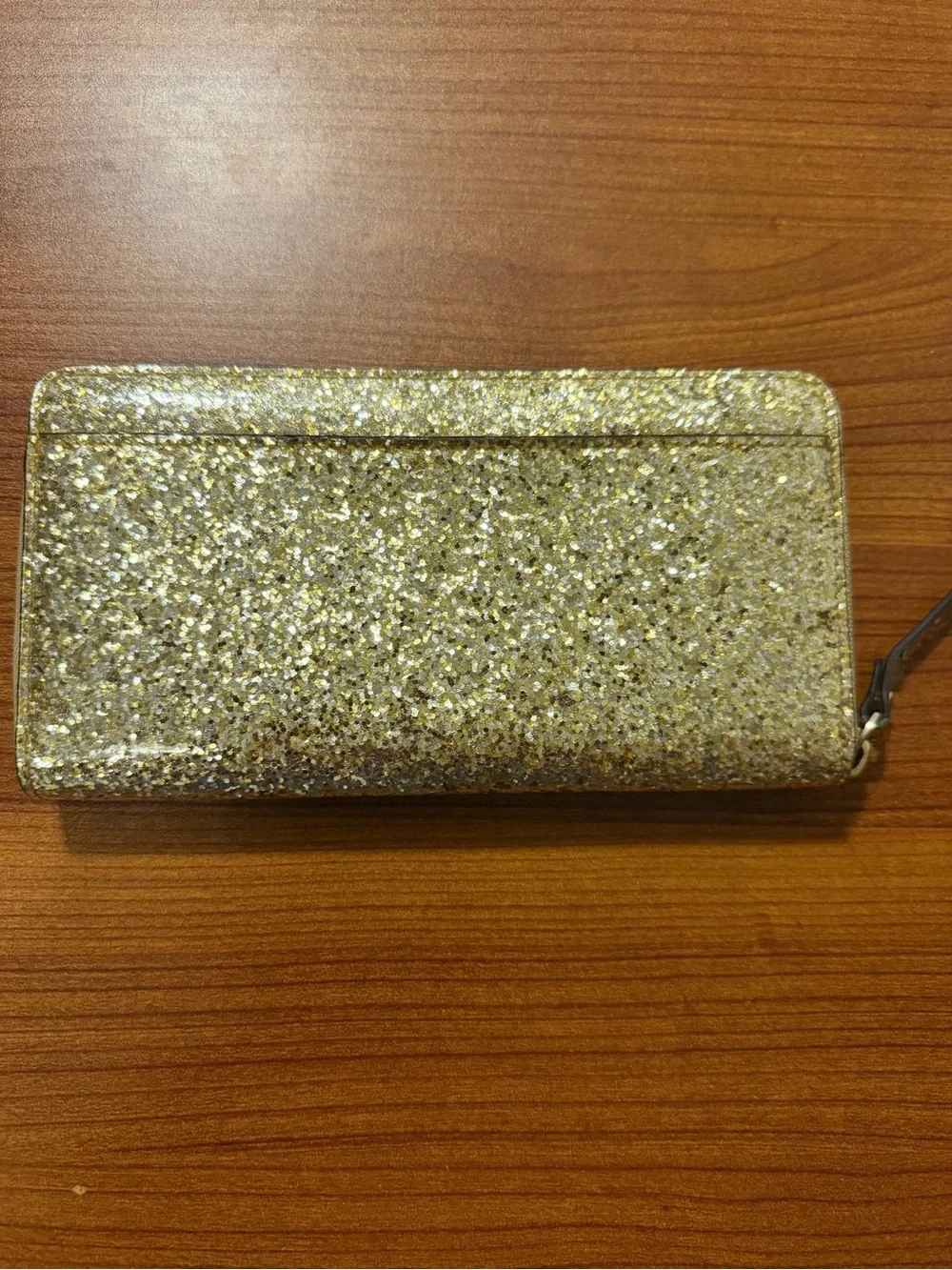 Kate Spade New York Gold Glitter Zip Around Wallet